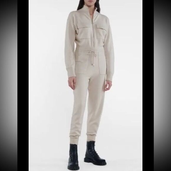Jonathan Simkhai Cream Utility Jumpsuit S